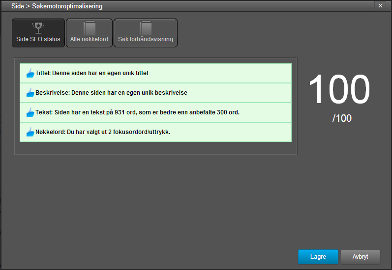 Destinet - side optimalisert for søkemotorer